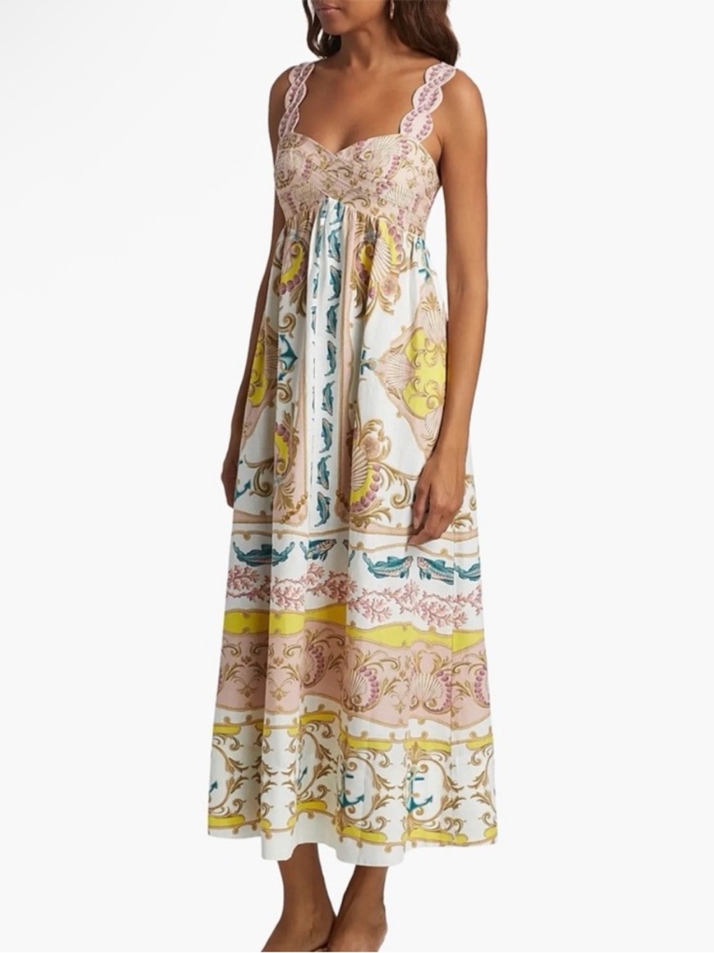 NWT Anthropology FARM RIO Sleeveless Maxi Dress Women's Size XL Maritime Magic - Picture 3 of 15